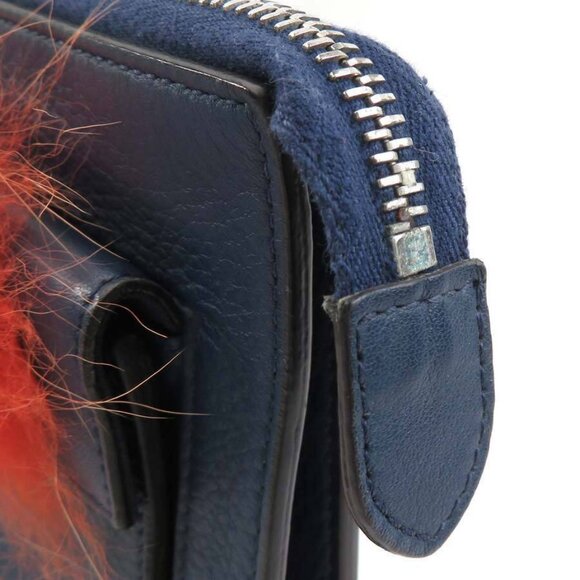 Auth FENDI Bugs Monster Crossbody Shoulder Bag Navy/Red Leather/Fur - h30835a - Picture 9 of 16